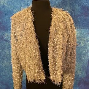 Forever 21 Sparkle fringe cardigan jacket size M
